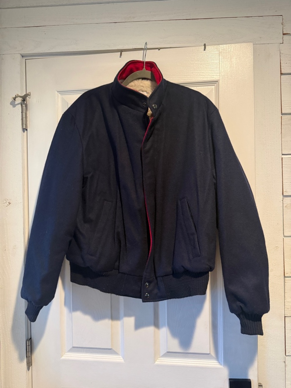 Field & Stream Navy Bomber Jacket with Red Accent